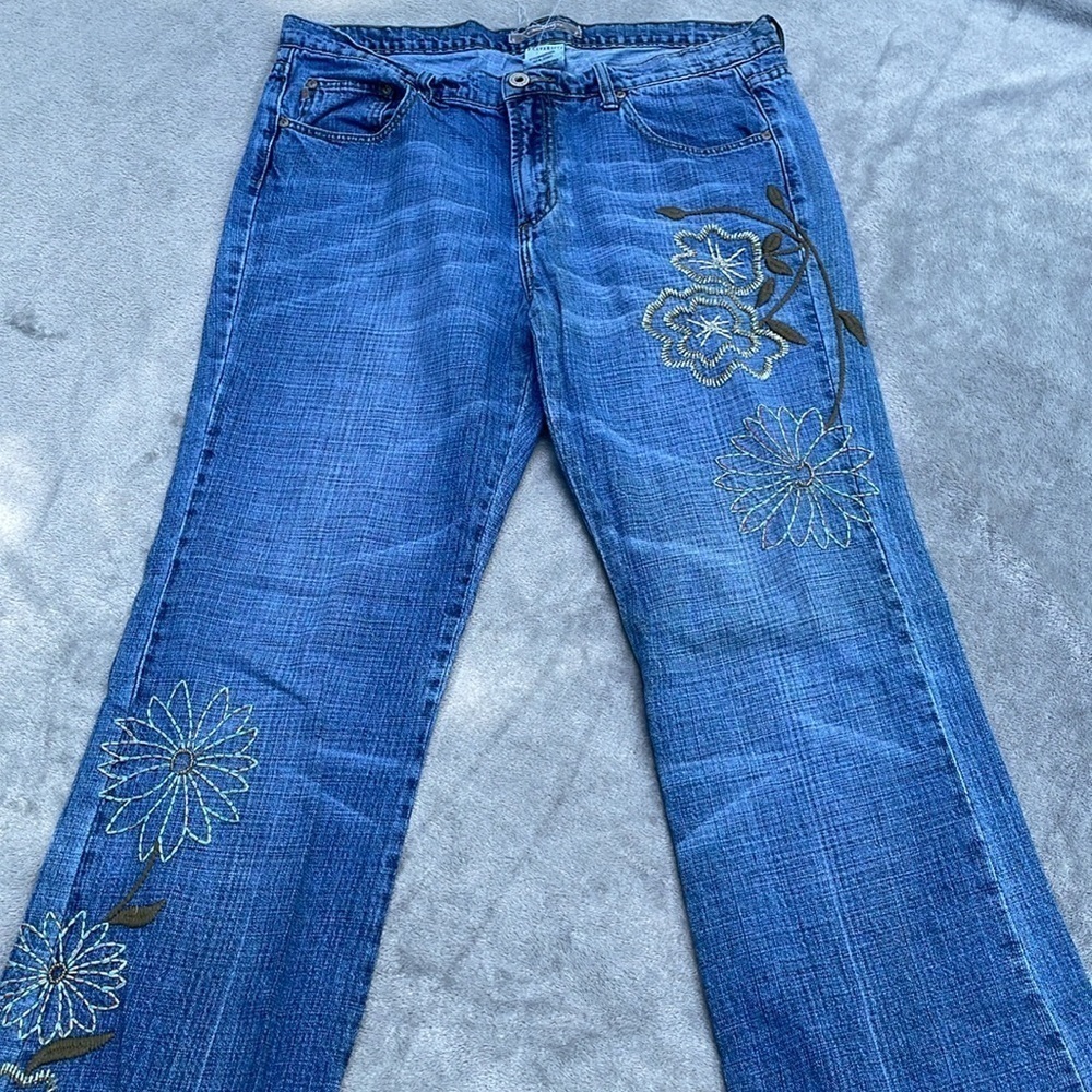 Vintage Z Cavaricci Beaded Floral Jeans